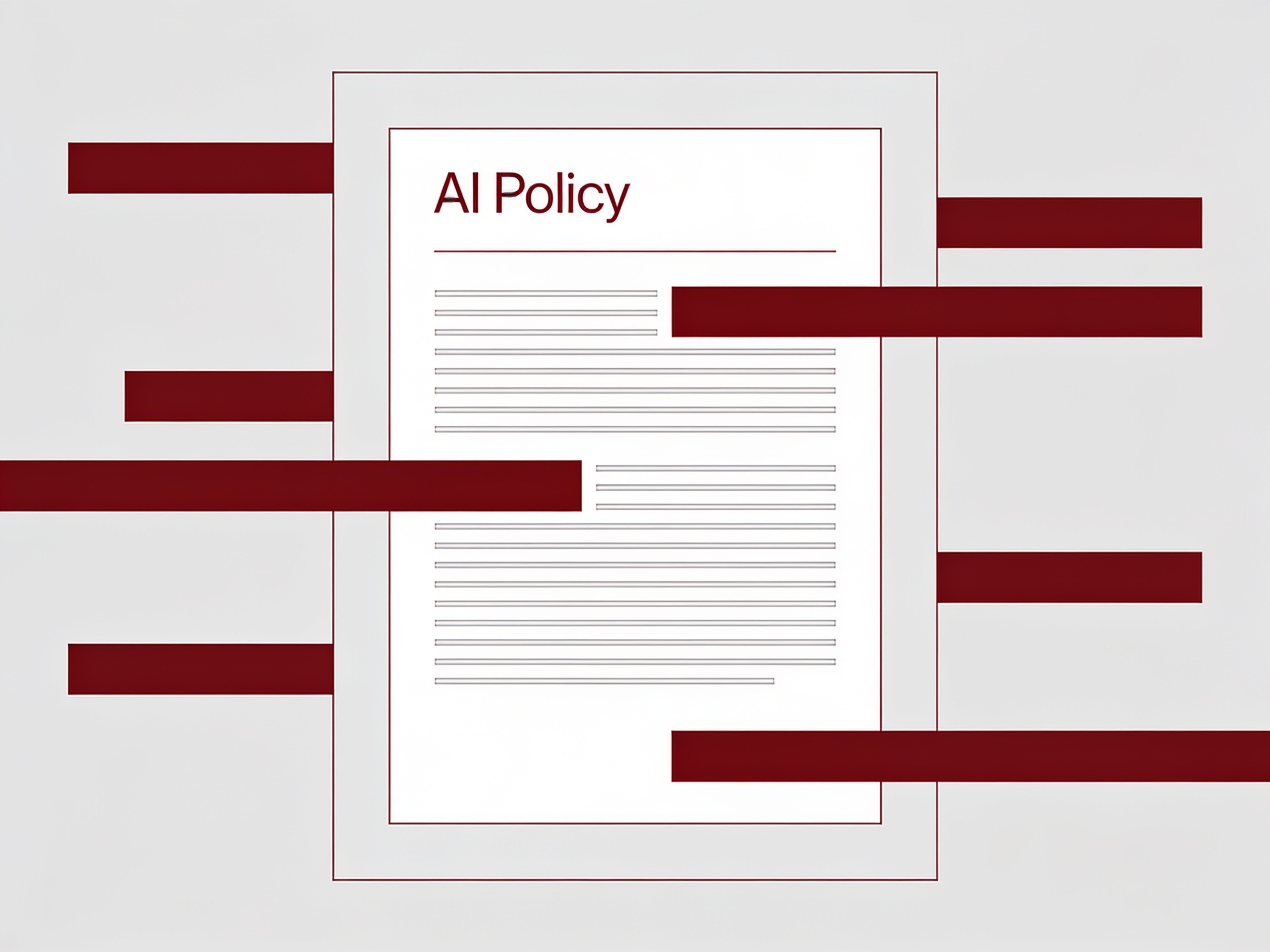Generic AI policy document with gaps highlighted against real organisational workflows
